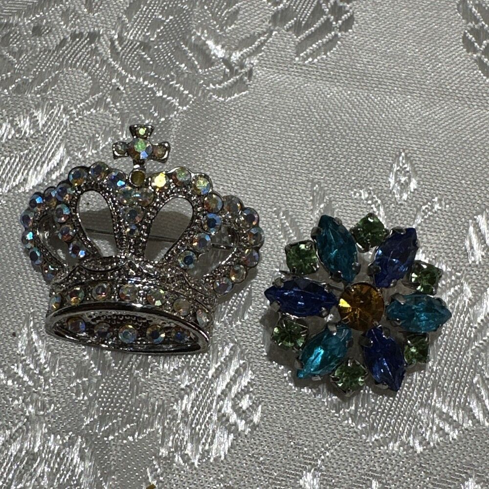2 Pins Milt-stones And Clear Stones - Picture 10 of 10